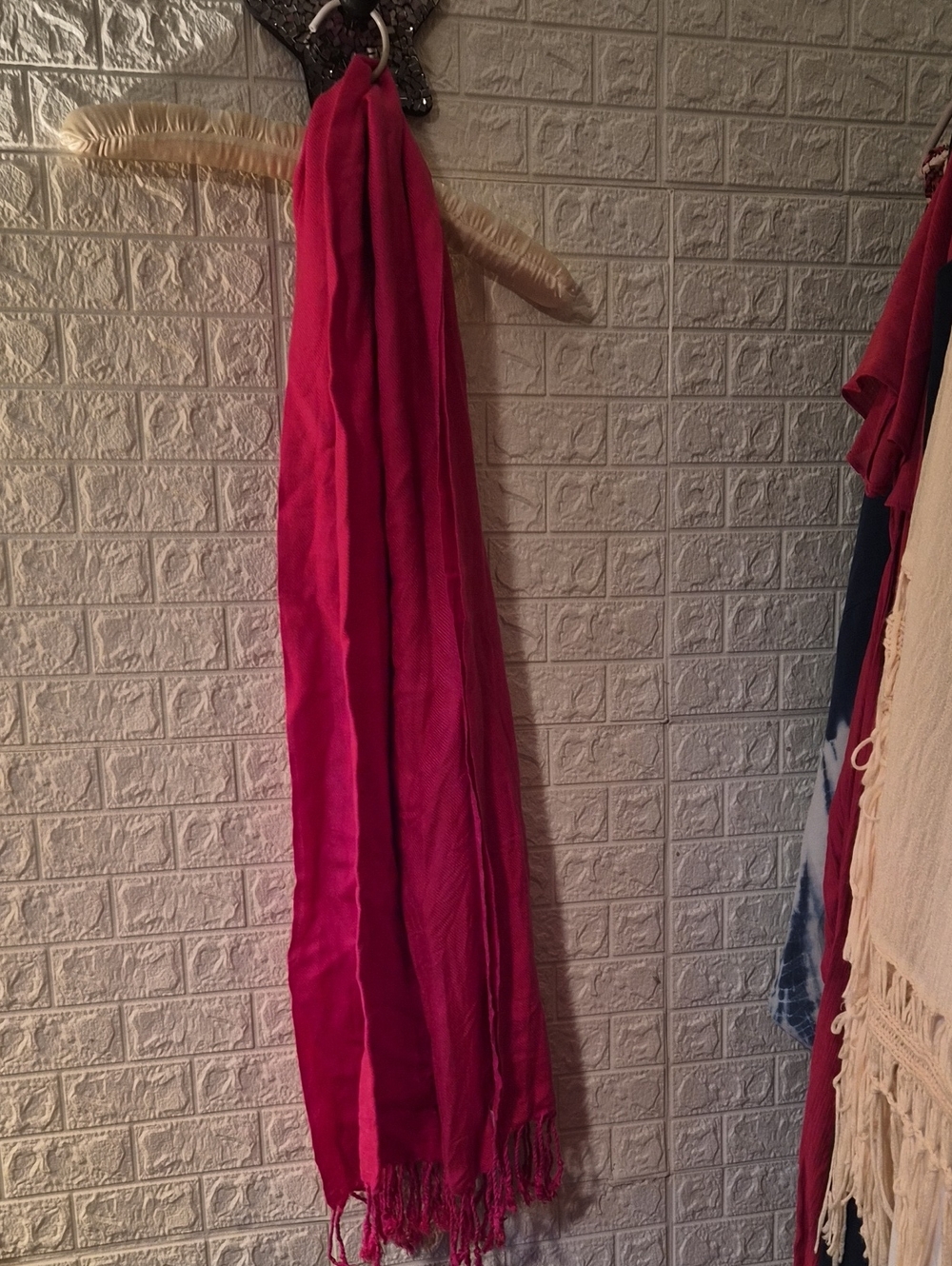 Pink  Fringe Scarf pashmire